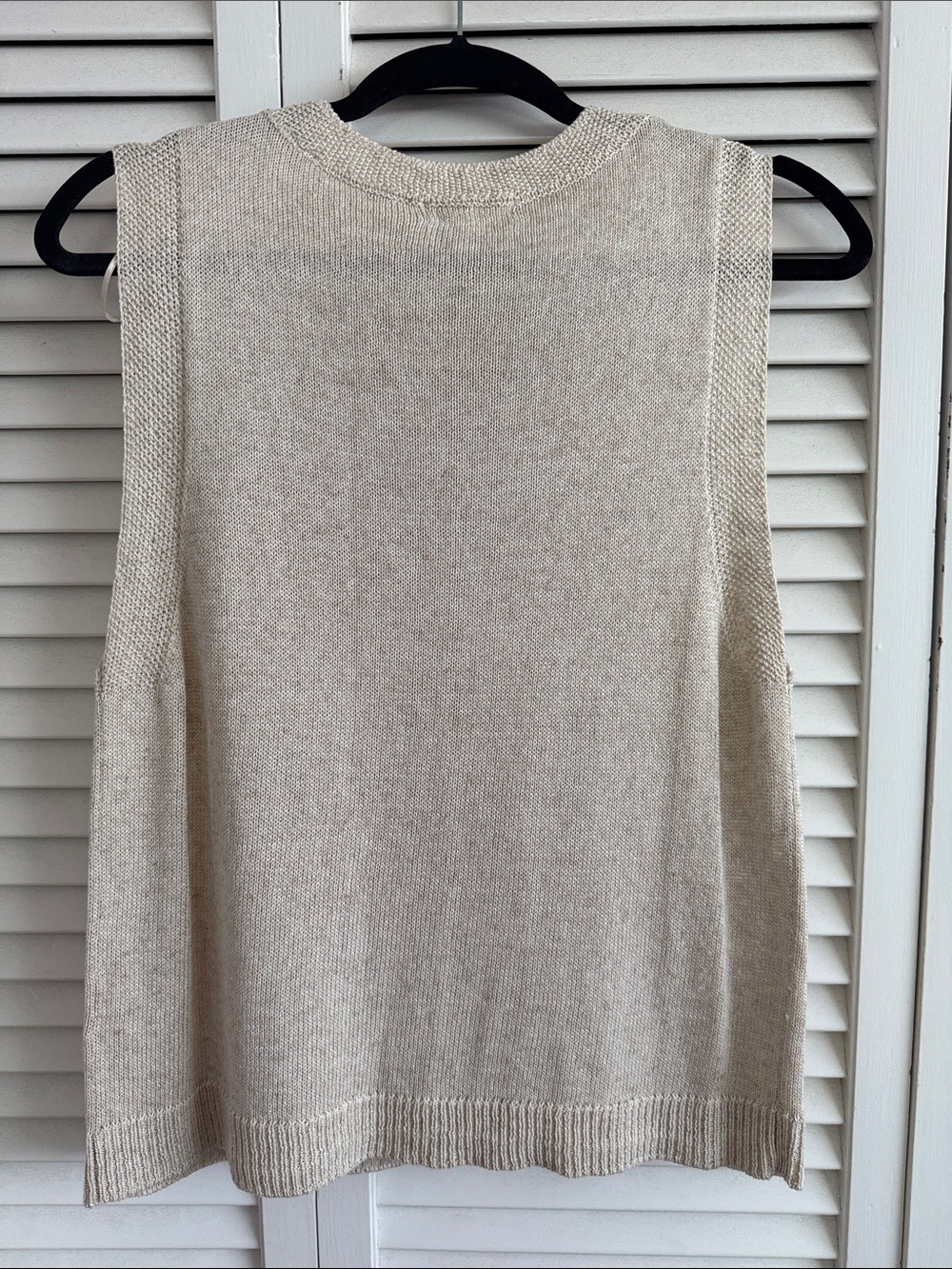 Max Studio Neutral Beige Knit Scoop Tank - Picture 3 of 4
